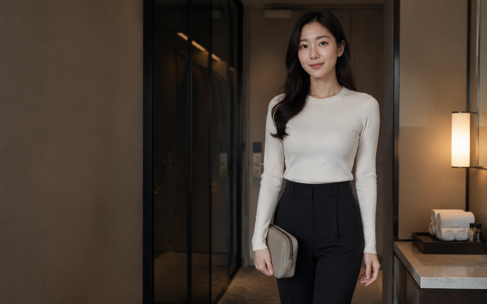 인천 남동구 방문 홈케어를 안내하는 젊은 성인 한국 여성 관리사